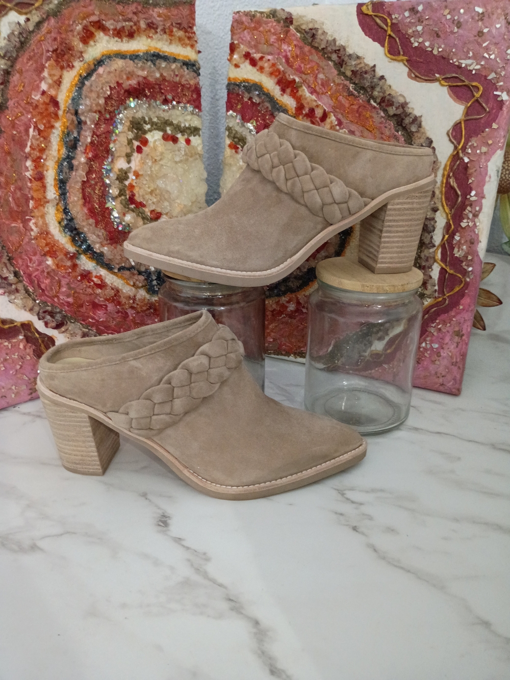 Dolce Vita Taupe Braided Suede Boot
